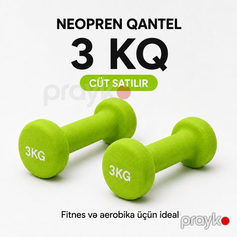 Qantel No brand, Bütöv tökmə, 3 kq, Neopren, Dəmir — Bakı