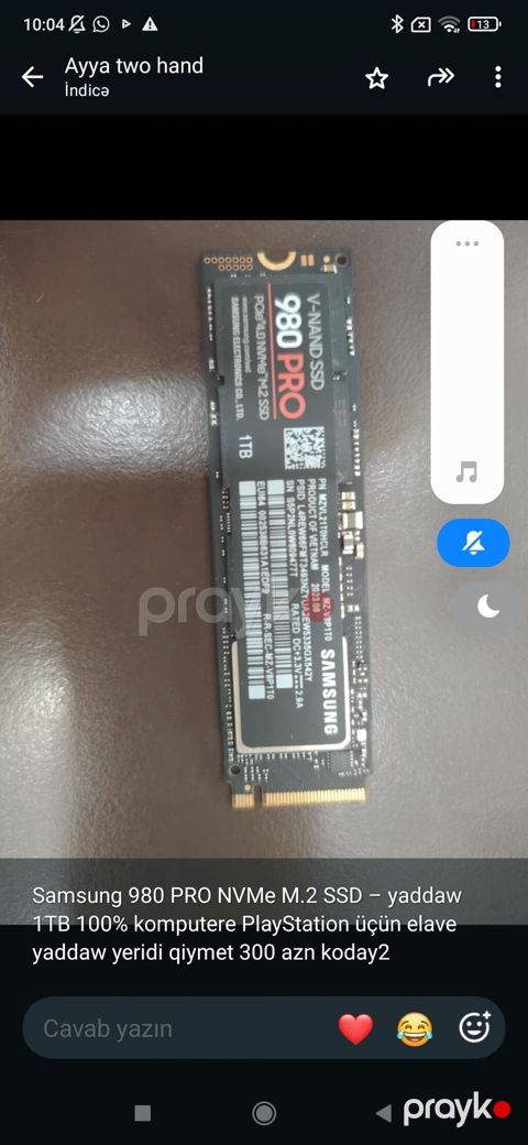 Samsung 980 PRO NVMe M.2 SSD – 1TB - PCIe 4.0, V-nand texnologiyası — Gəncə