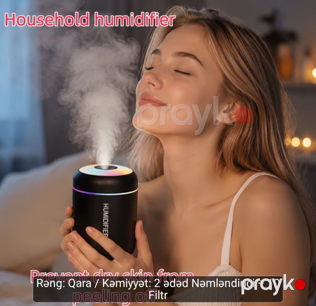 Diffuser. Su ilə işləyir. Həm otağı nəmləndirmək üçün istifədə olunur — Hava təmizləyiciləri, Bakı (9)