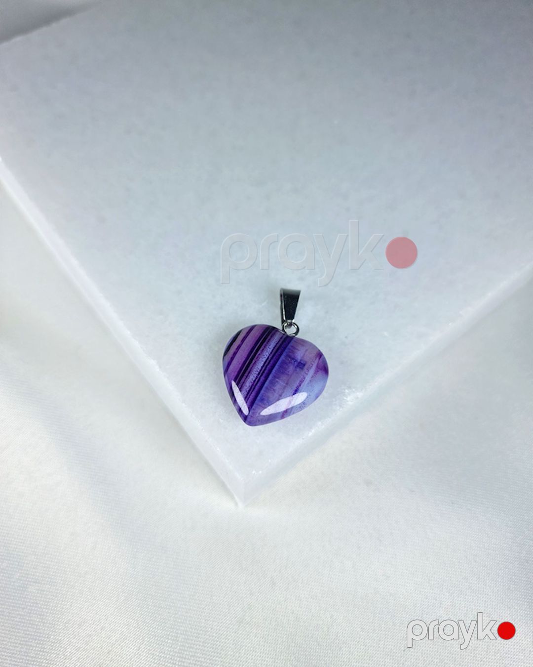 Kulonlu zəncir Gemstone_050, gümüş 925 əyar, 1 bənövşəyi əqiq daşı — Mallar, Bakı (2)