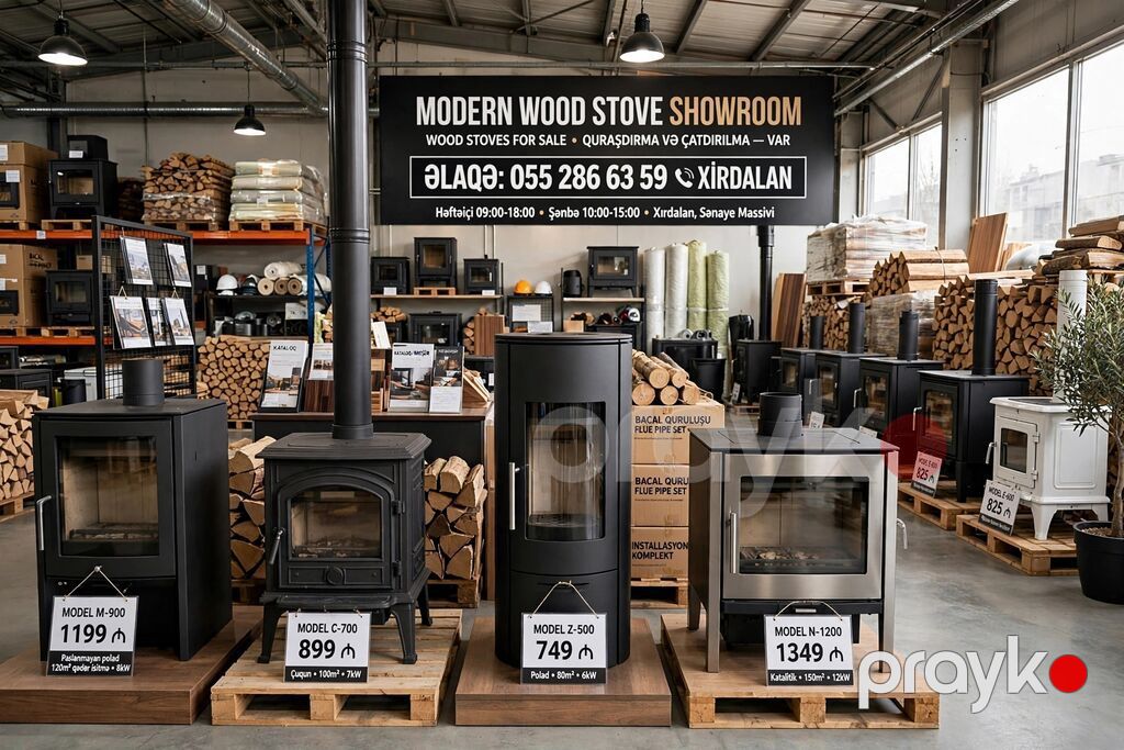Müasir odun peçləri - qışa hazırlıq Ev üçün - 80m²-dən 150m²-ə — Kaminlər, Bakı (4)