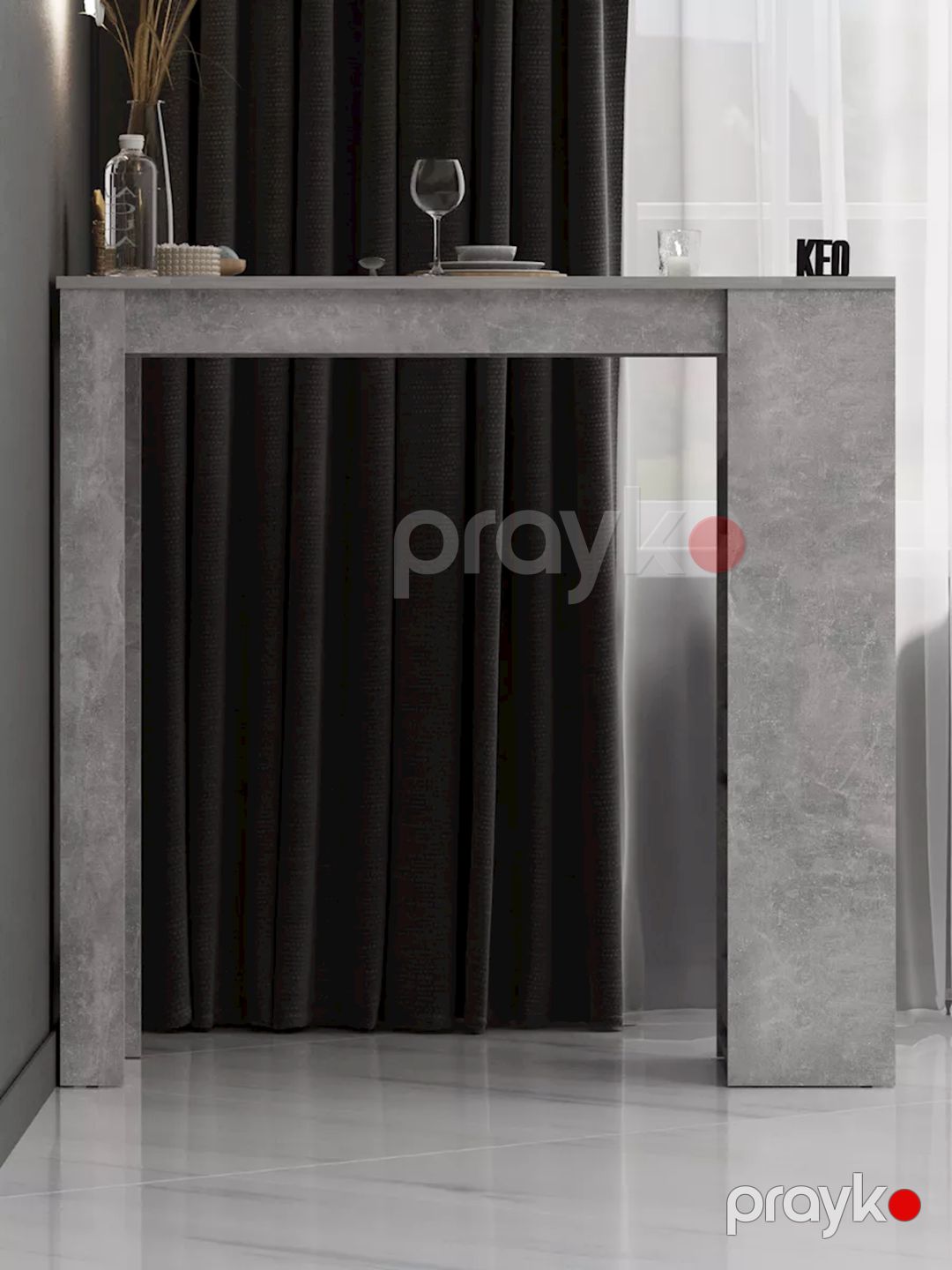 Bar dayağı Keo, 44.6x110x106.5 sm, Ldsp, beton rəngi — Mallar, Bakı (3)