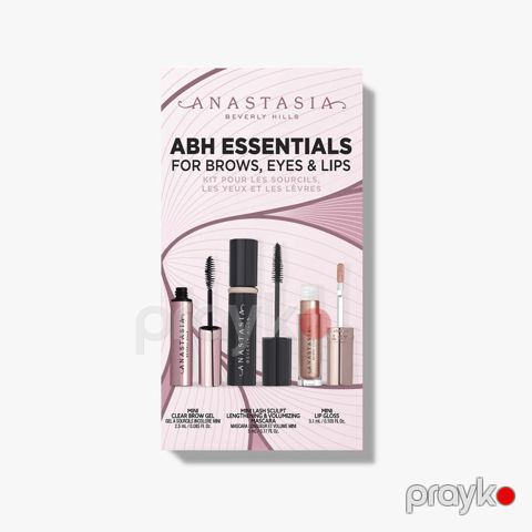 Dekorativ kosmetika dəsti Anastasia Beverly Hills ABH Essentials Kit (tuş 5 ml + qaş geli 2.5 ml + dodaq parıldadıcısı 3.1 ml) — Bakı