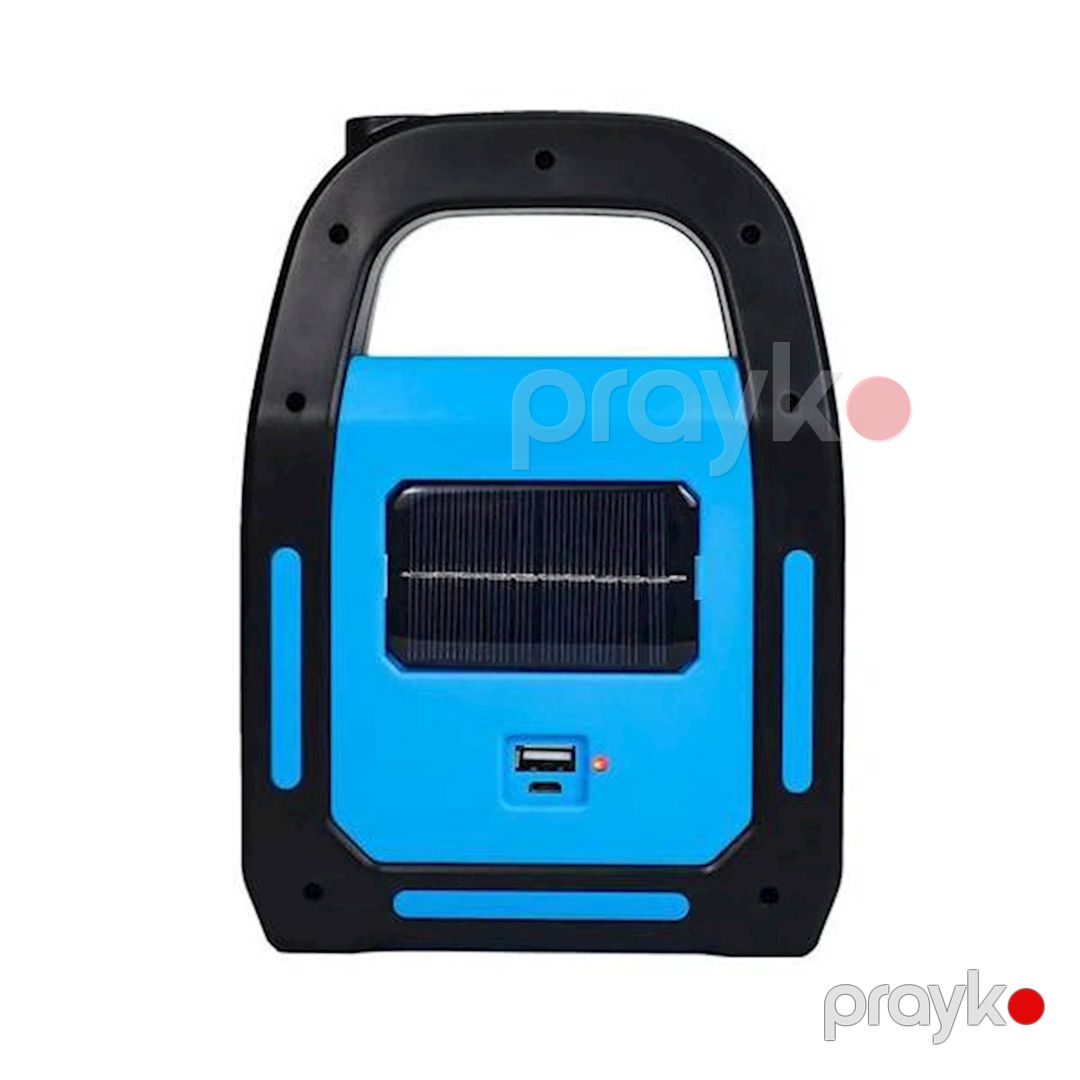 Portativ fənər HB-9707A-1 akkumulyator və günəş paneli ilə, mavi — Mallar, Bakı (3)