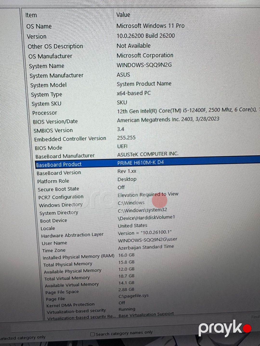 Gaming PC i5-12400F / RTX 3060 12GB / 16GB RAM / 1TB NVMe / 27” 165Hz — Masaüstü kompüterlər, Bakı (9)