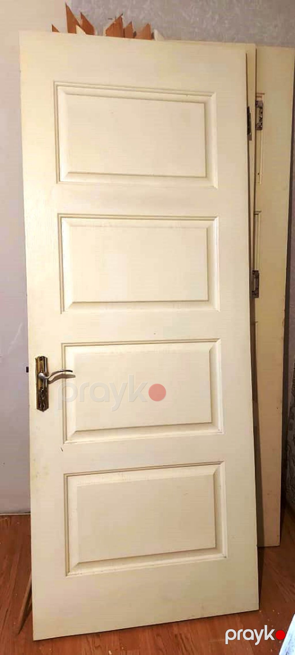 3 ədəd otaq qapısı - Model: 4 panelli, açıq krem rəng - Komplekt — Pəncərələr, qapılar, balkonlar, Bakı (4)