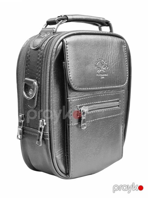 Kross-bodi çantalar kişi çantası poliuretan, qara, 16x20x5.5 sm, Türkiyə istehsalı - Westpolo_3002_Black — Bakı