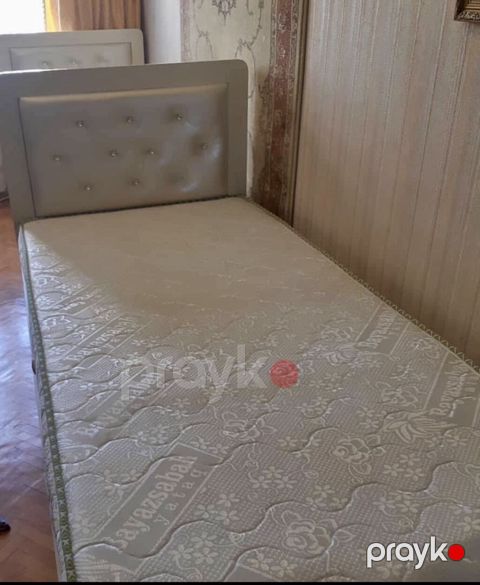 Yüksəklənən bazalı tək nəfərlik çarpayı + döşək - Ölçü: təxmini — Bakı