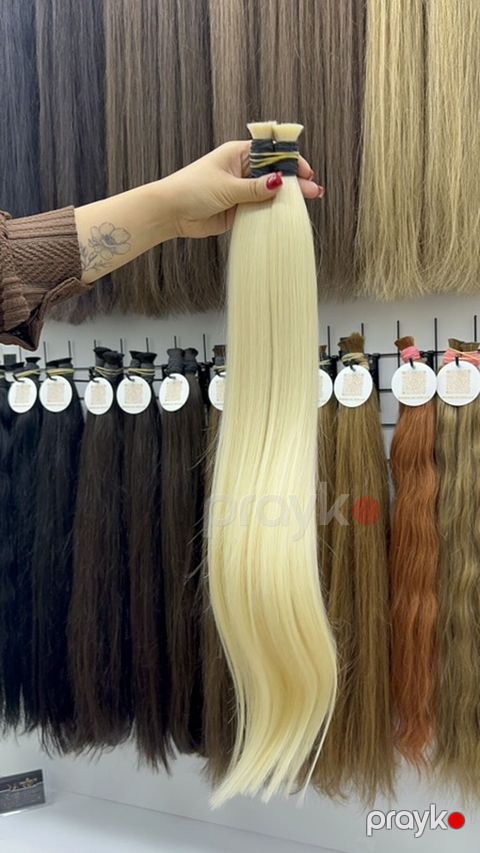 Saç uzatma üçün təbii saç tutamları Endırımlı Qıymetle - Növ: keratin — Bakı