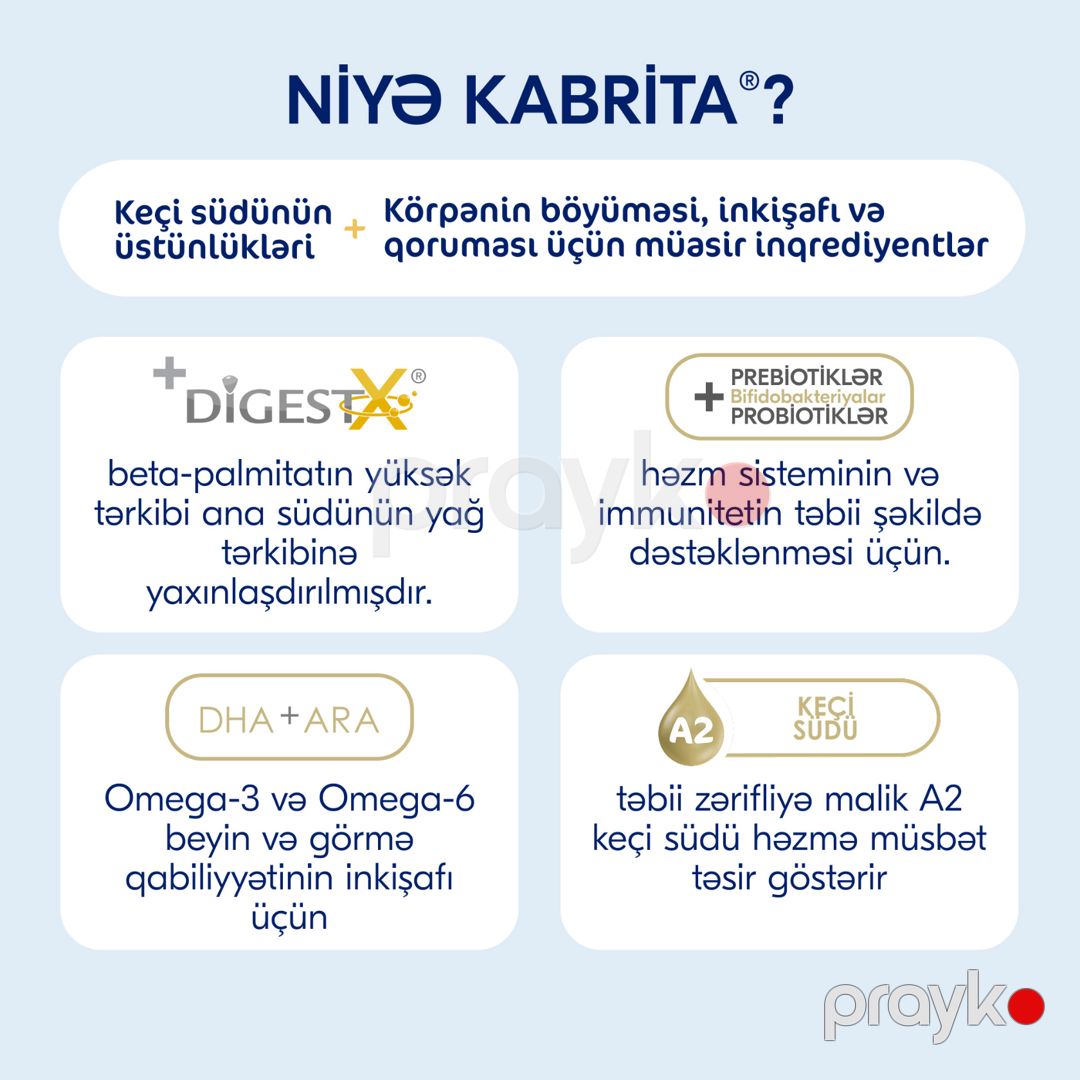 Quru südlü içki Kabrita 3 Gold keçi südü əsasında, 12 aydan, 800 q — Mallar, Bakı (3)