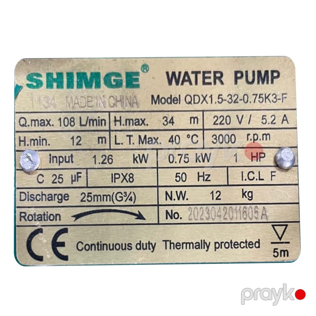 Drenaj nasosu Shimge QDX1.5-32-0.75K3-F 1134 — Mallar, Bakı (2)