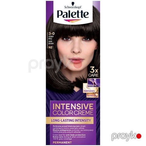 Saçlar üçün krem-boya Palette Intensive 3-0 (N2) tünd şabalıdı, 110 ml — Bakı