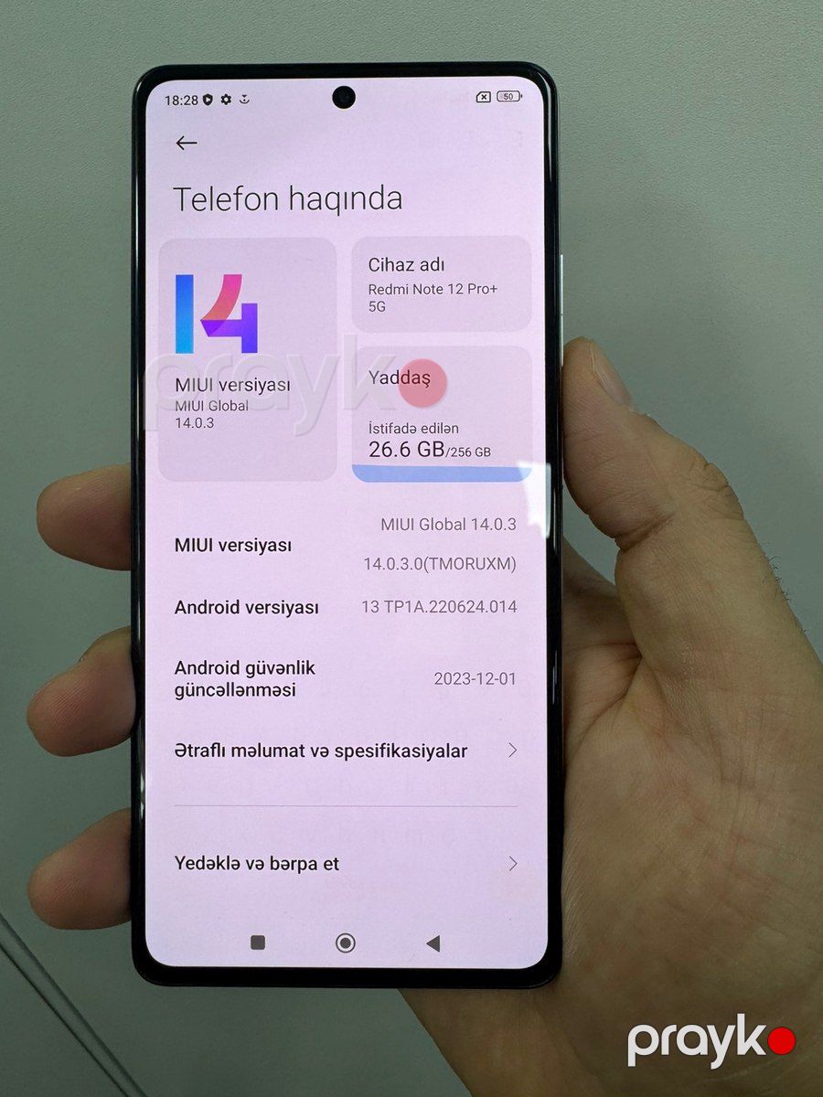 Xiaomi Redmi Note 12 Pro+ Polar White 256GB/8GB — Smartfonlar, Bakı (4)
