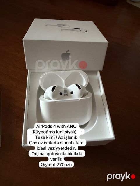 AirPods 4 with ANC (Küyboğma funksiyalı) – orijinal qutusu ilə — Bakı
