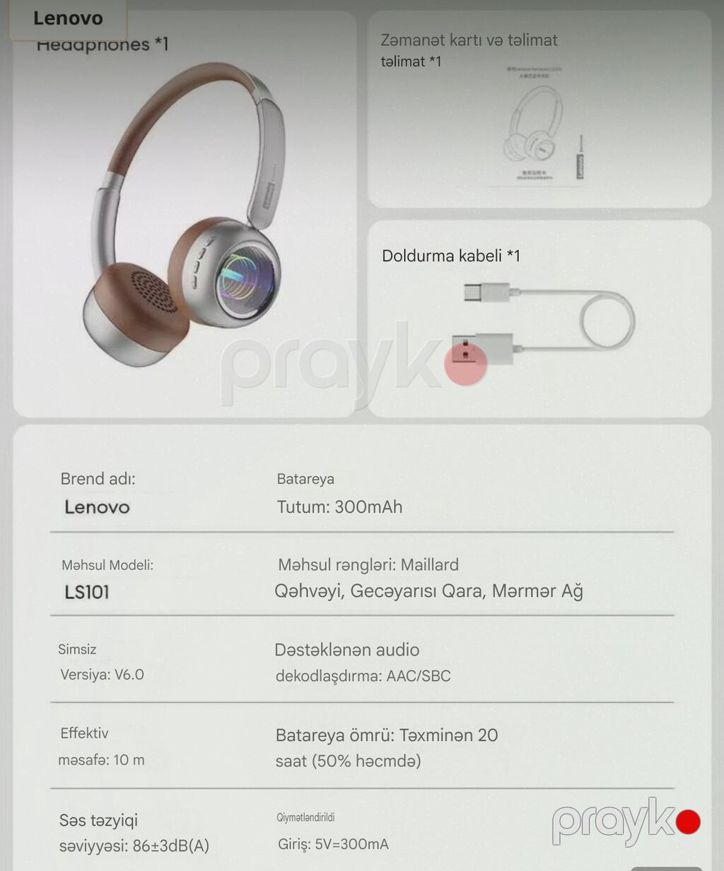 Yeni Simsiz (Bluetooth) Qulaqcıqlar, Lenovo, rəng - Gümüşü — Qulaqcıqlar, Bakı (8)