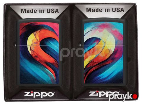 Alışqan Zippo ürək dizaynı - qara mat — Bakı