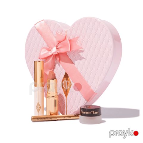 Dekorativ kosmetika dəsti Charlotte Tilbury Pillow Talk Icons On The Go (göz kölgəsi Eyes to Mesmerise, dodaq qələmi Lip Cheat, kipriklər üçün tuş Pillow Talk Push Up Lashes Super Black 4 ml) — Bakı