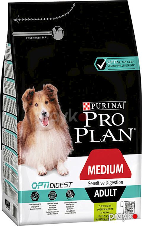 Quru yem Pro Plan Medium Adult orta cinslərin yetkin itlər üçün quzu əti və düyü ilə 3 kq — Bakı