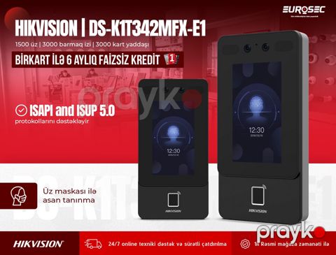 Girişə biometrik nəzarət terminalı "Hikvision DS-K1T342MFX-E1" — Bakı