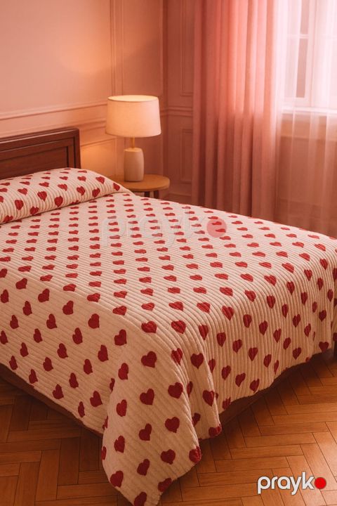 Örtük 4363, pambıq, ağ/qırmızı, 150x200 sm — Bakı