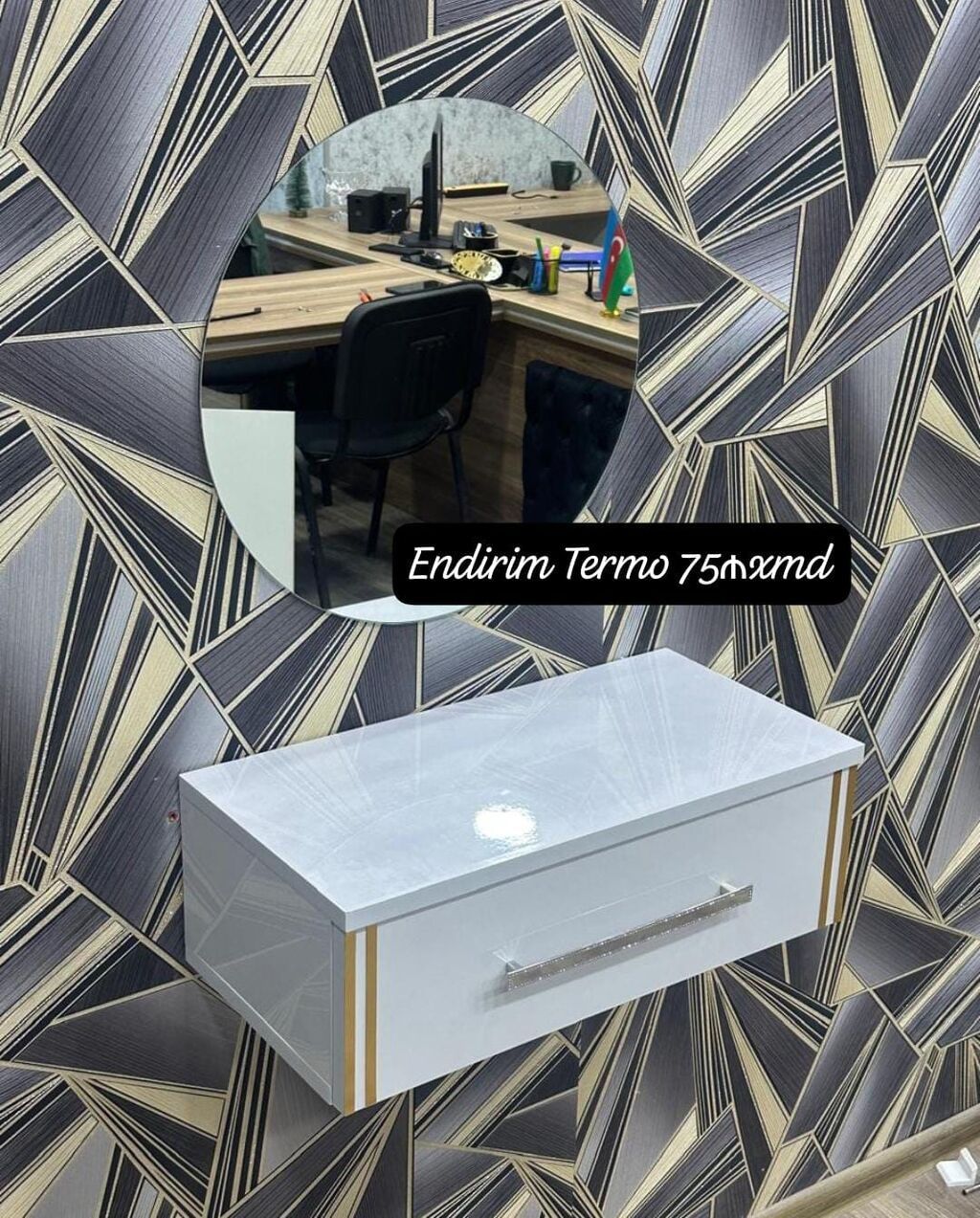 Divar tipi asma tumbalar – 3 model - Rəng və dekor: ağ parlaq, boz — Komodlar və tumbalı, Bakı (3)