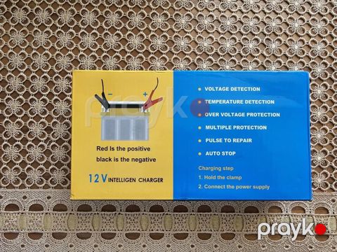 12V ağıllı akkumulyator şarj cihazı.akumulyator zaradkasi invertor — Digah