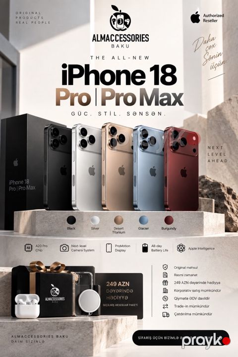 Apple iPhone 18 Pro Black 512GB/12GB — Bakı