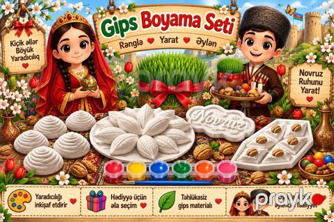 Gips Boyama Seti – uşaqlar üçün yaradıcılıq fəaliyyəti Məzmun: - Gips — Digah