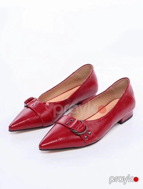 Qadınlar üçün qayıqvarı ayaqqabı y-732-4, tünd qırmızı, süni dəri, ölçü 40 — Bakı
