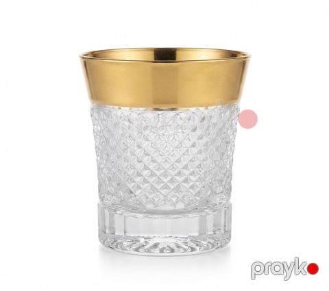 Qədəh dəsti 2754669, şəffaf/qızılı, büllur şüşə, 120 ml, 6 əd — Bakı