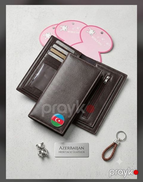 Məhsul: Azərbaycan temalı pulqabı (Heritage Leather) - Material — Bakı