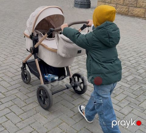 Uşaq arabası – beşik tipli, çoxfunksiyalı model - Rəng: açıq bej — Bakı