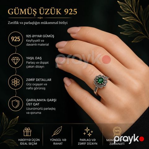 Üzük qadınlar üçün 98458417, gümüş 925 əyar — Bakı