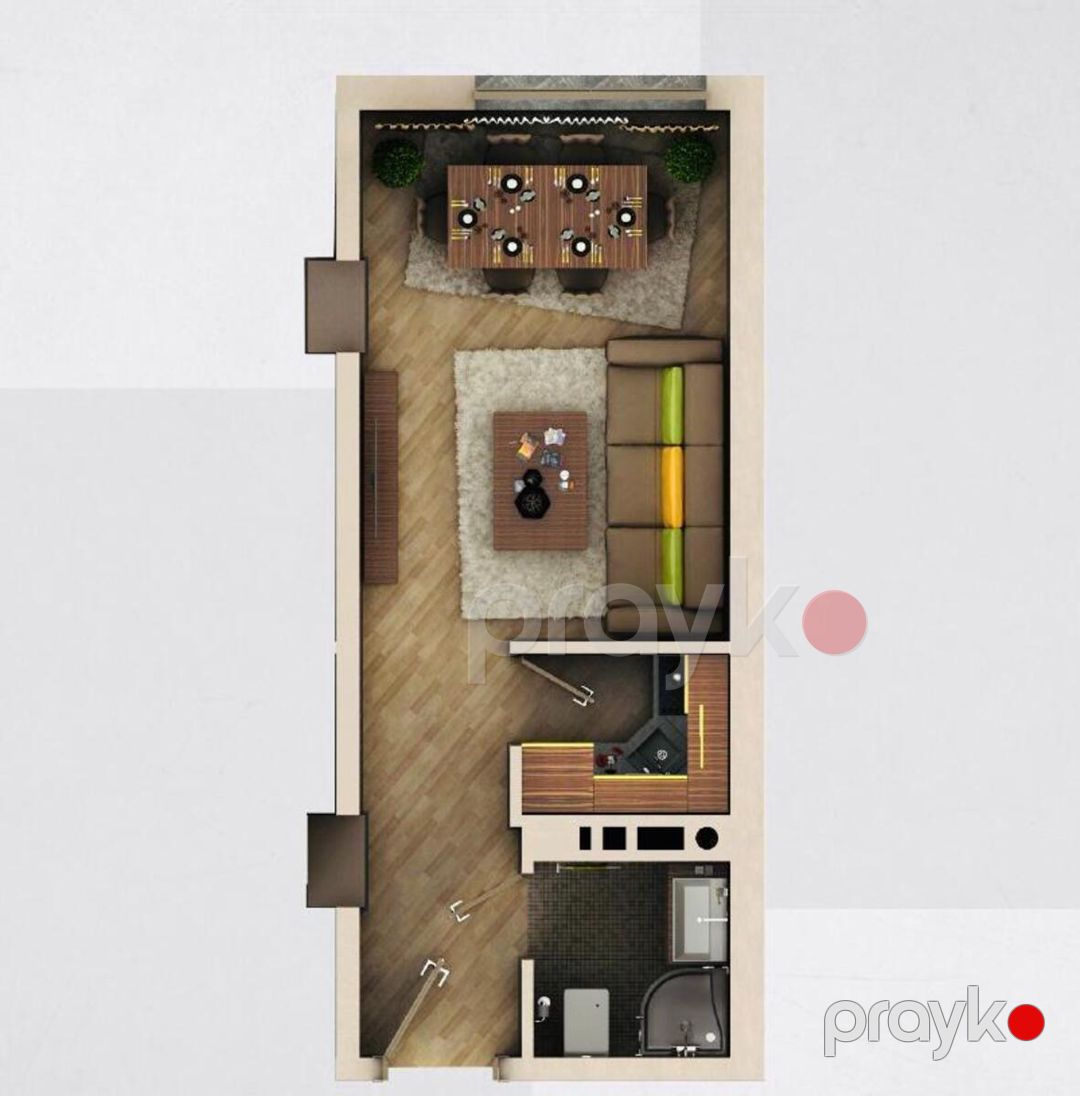 Satılır 1 otaqlı yeni tikili 28 m² — Mənzil, Xırdalan (2)