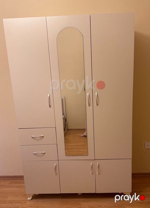 İşlənmiş, 3 qapılı, Güzgülü, Ağ, Açılan, Düz dolab — Bakı