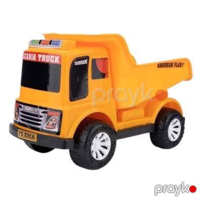 Təkərli oyuncaq Yük Daşıyan Maşın, model: Samosval dump truck, sarı və qara detallı, hərəkətli arxa kasa, böyük möhkəm təkərlər, təhlükəsiz plastik, tikinti oyunları üçün, 3+ yaş - BR-061 — Bakı