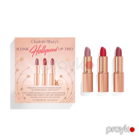 Kosmetika dəsti Charlotte Tilbury Iconic Hollywood Lip Trio (dodaq boyası Includes Matte Revolution in Hollywood Vixen 1.5 q + dodaq boyası K.ı.s.s.ı.n.g Lipstick in 90s Pink 1.5 q + dodaq boyası K.ı.s.s.ı.n.g Lipstick in Icon Baby 1.5 q) — Bakı