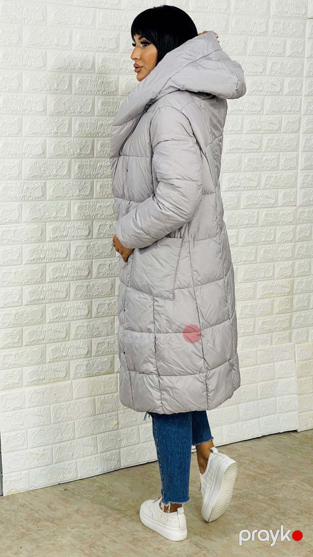Qadınlar üçün qış gödəkçəsi mir_73000_1, boz, polyester, ölçü 38 — Mallar, Bakı (3)