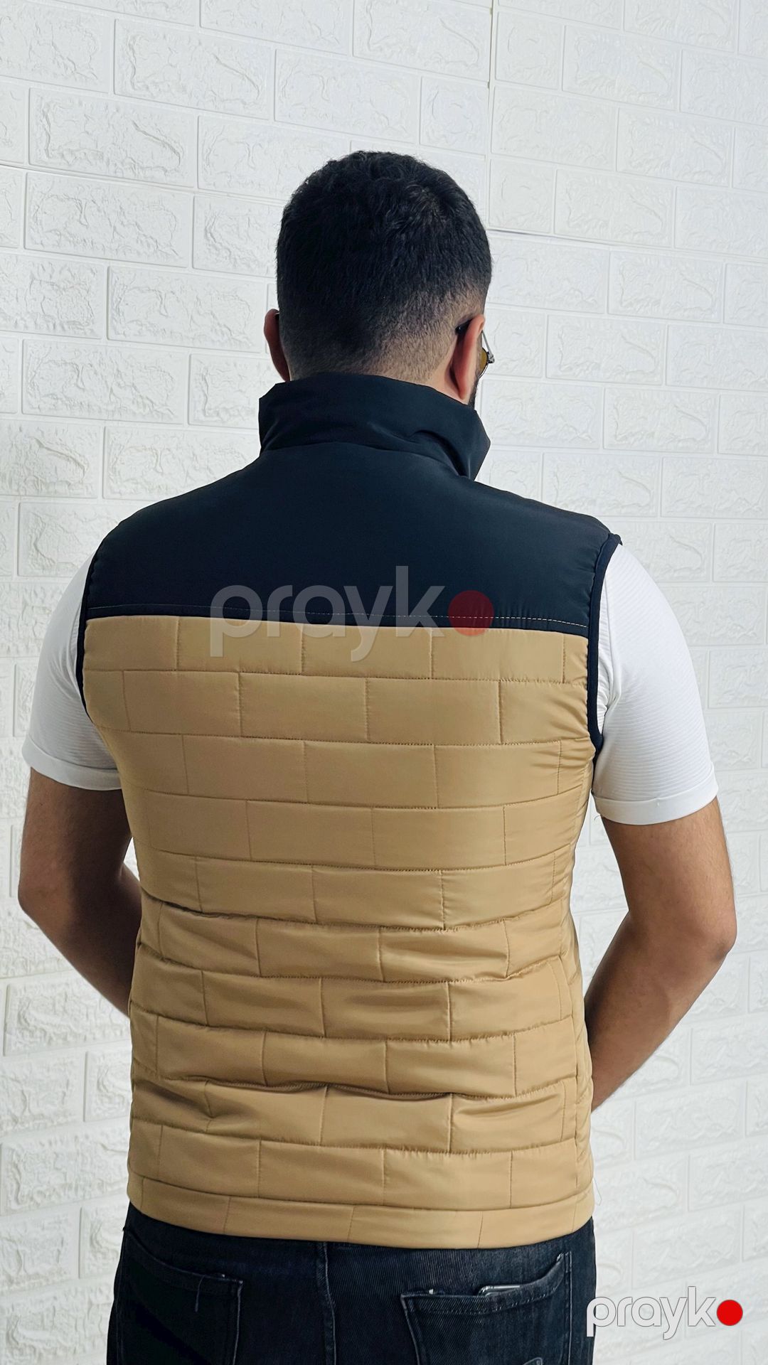Kişilər üçün qalın jilet 1235-17431, bej, polyester, ölçü 3XL — Mallar, Bakı (2)