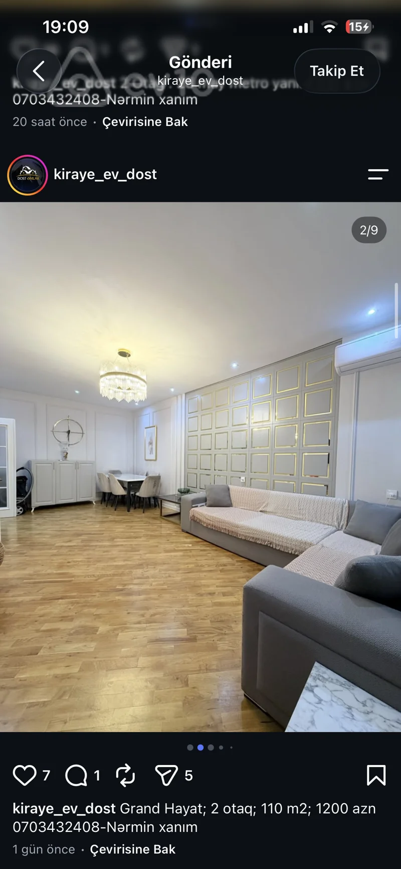 2 otaqlı mənzil, 110 m², Tblisi pr — kirayə — Mənzil, Bakı (6)