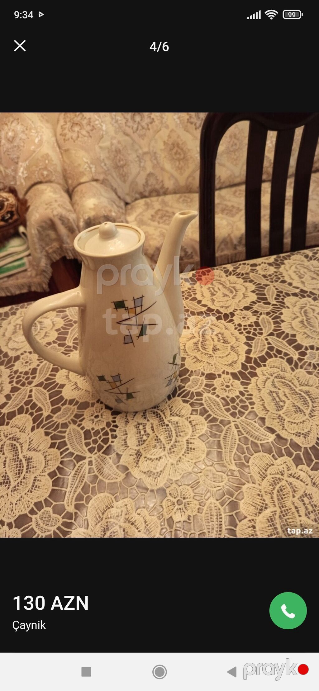 Yeni, rəng - Ağ, Dəm caydanı, Farfor, 2,5 bucket volume l, Ssri — Çaynikler və qəhvə qabları, Sumqayıt (5)