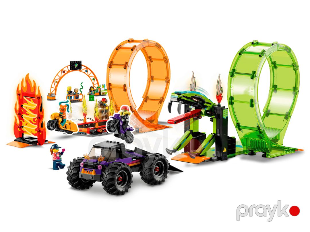 Konstruktor Lego City Stuntz Double Loop Stunt Arena 60339 — Mallar, Bakı (2)