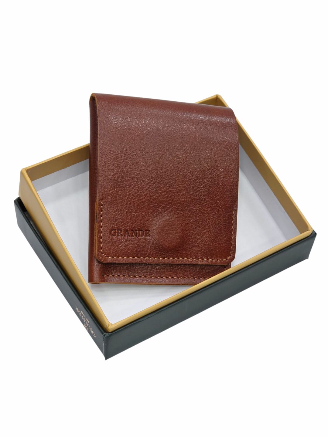 Pulqabı Grande, təbii dəri, açıq qəhvəyi, 10.5x8 sm — Mallar, Bakı (2)
