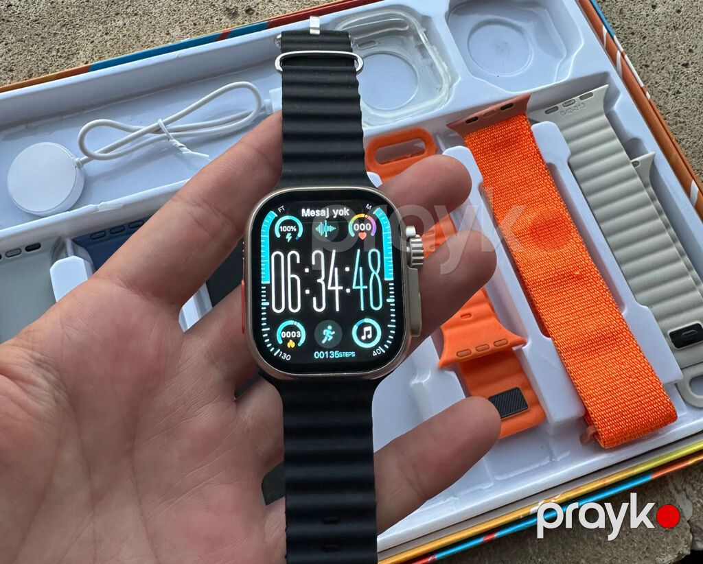 Smart saat ultra 2 7 kemer yeni Hiwear Plus Smart Watch seti - 49 mm — Ağıllı saatlar, Bakı (3)