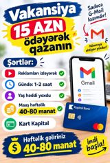 SMM menecer tələb olunur, İstənilən yaş, Təcrübəsiz — Nigar