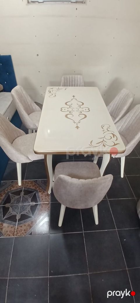 Qonaq otağı üçün, Yeni, Açılan, Dördbucaq masa, 6 stul