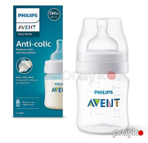 Qidalanma üçün qab Philips Avent Anti-colic SCY100/01, polipropilen/silikon, şəffaf, 125 ml, 0+ ay — Bakı