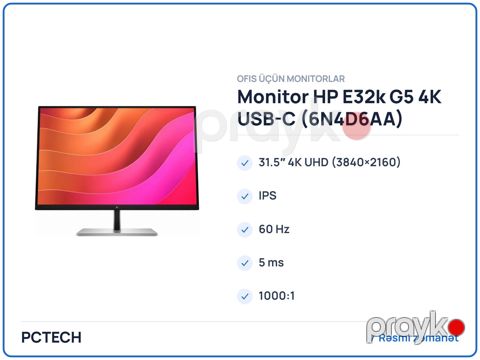 Monitor HP E32k G5 4K Usb-c (6N4D6AA) — Bakı