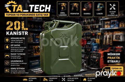 Metal kanistr 20 l yaşıl — Bakı