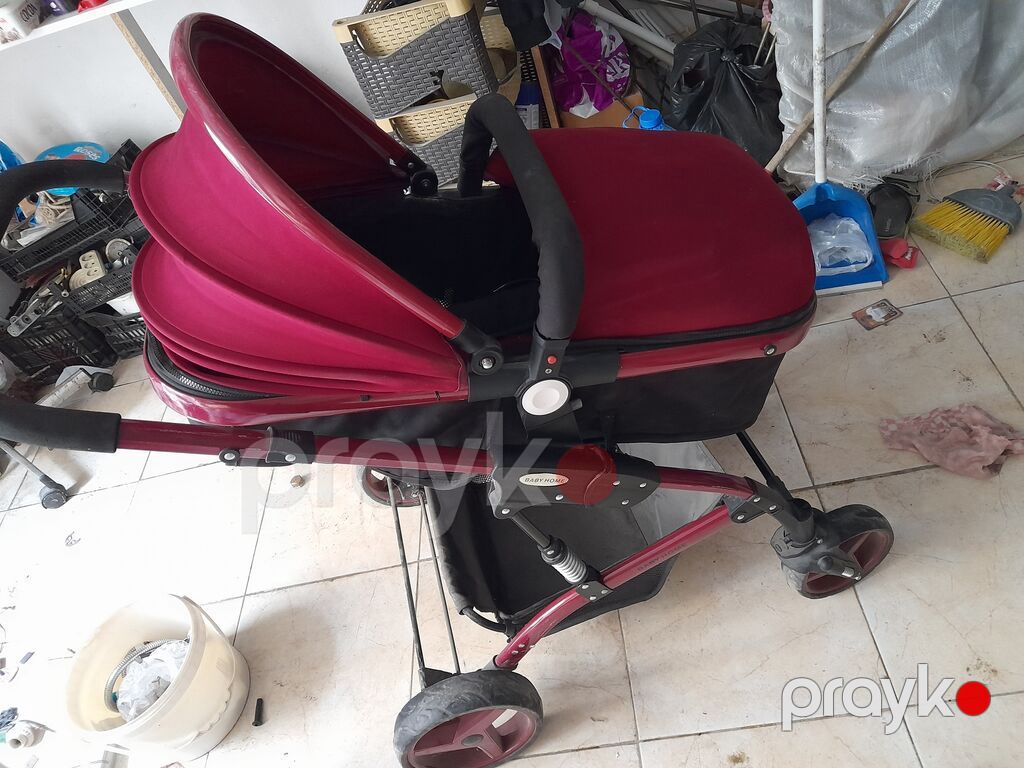 Uşaq arabası – “Baby Home” markası, bənövşəyi/bordo rəng — Arabalalar, Bakı (2)